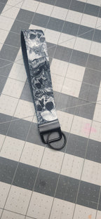 B/W Skull Keychain & Wristlet- Edgy and Bold Accessories