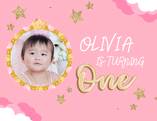 Pink & Gold Birthday Banner