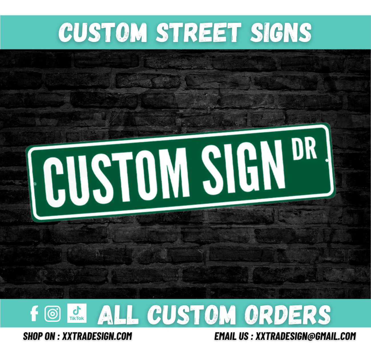 Custom Street Sign – Personalized Room Décor