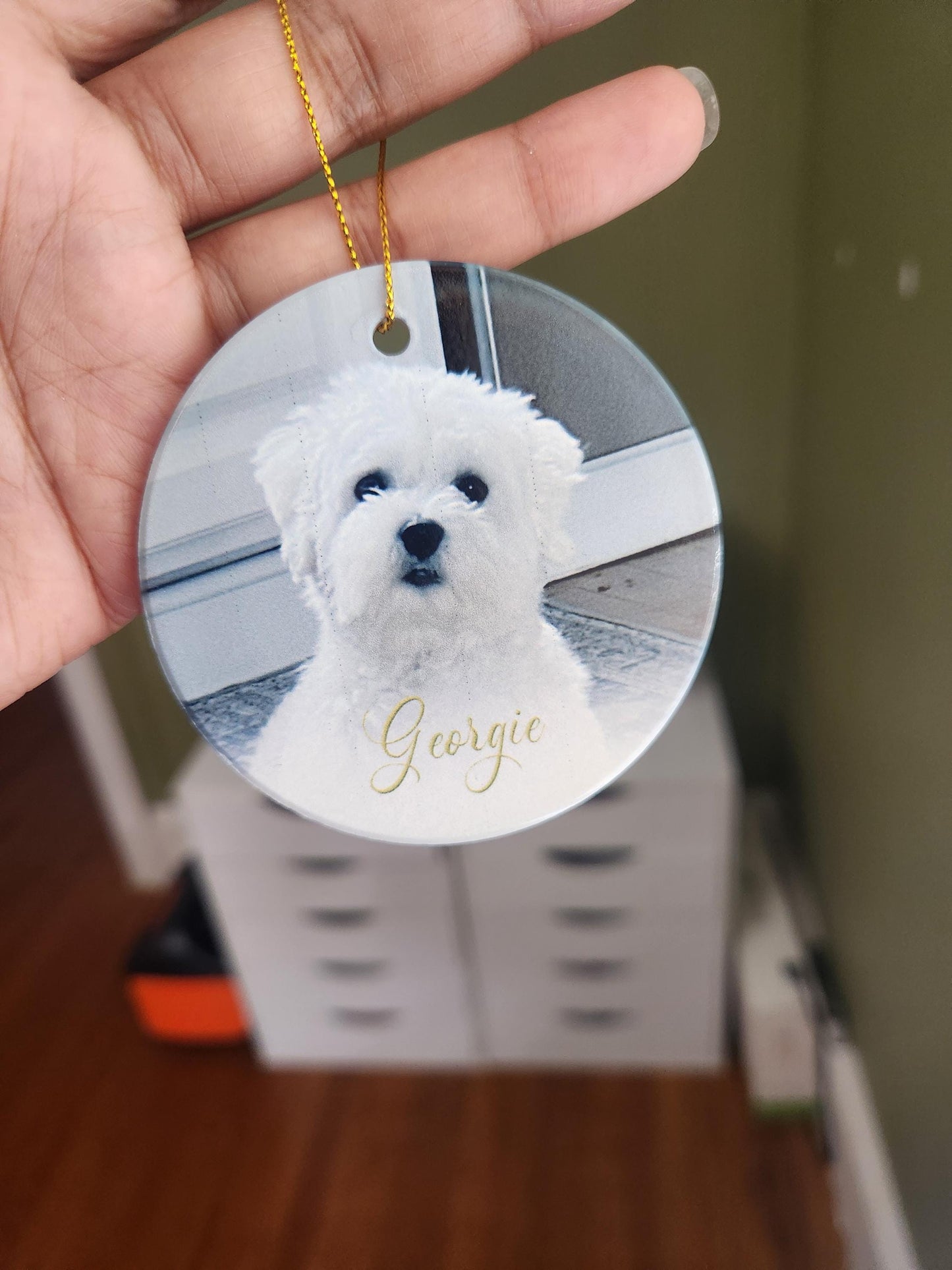 Custom Pet Ceramic Ornament - 3.5 Inch Circle