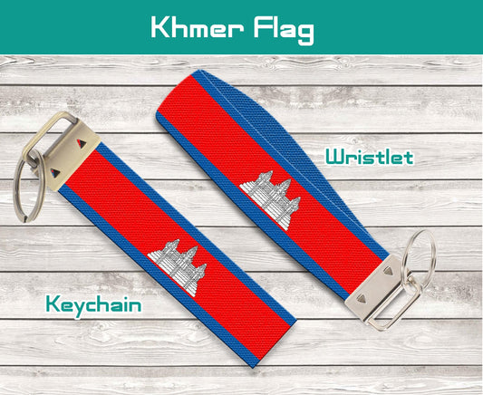 Cambodian Flag Keychain & Wristlet