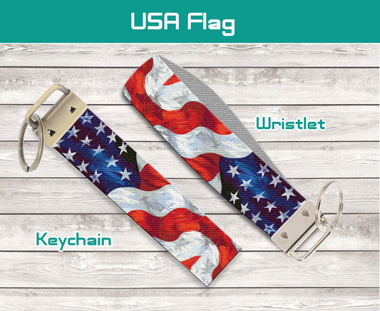 American Flag Keychain & Wristlet - Patriotic and Practical
